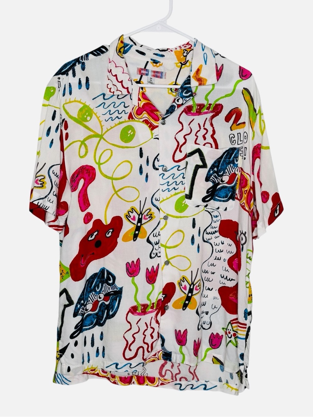 Urban Outfitters Men's Doodle Print Short Sleeve Shirt Size Medium